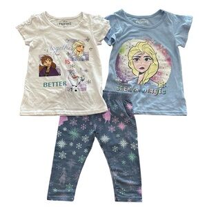 Disney Frozen 2 Three-Piece T-Shirt and Capri Leggings Coord Set